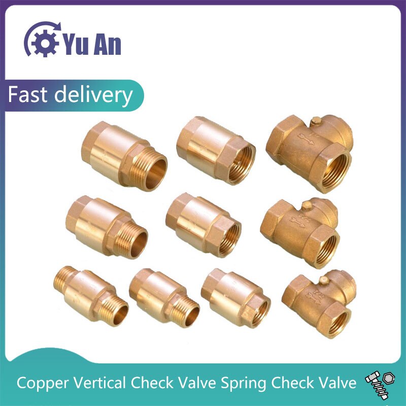 Copper 1/2IN Discrete Check Valve Spring Check Valve 3/4IN 1 Inch Thread Horizontal Check Valve