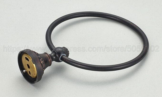 Toallero negro montado en la pared, soporte de bronce antiguo para baño, barra de soporte de papel higiénico para WC, zba446