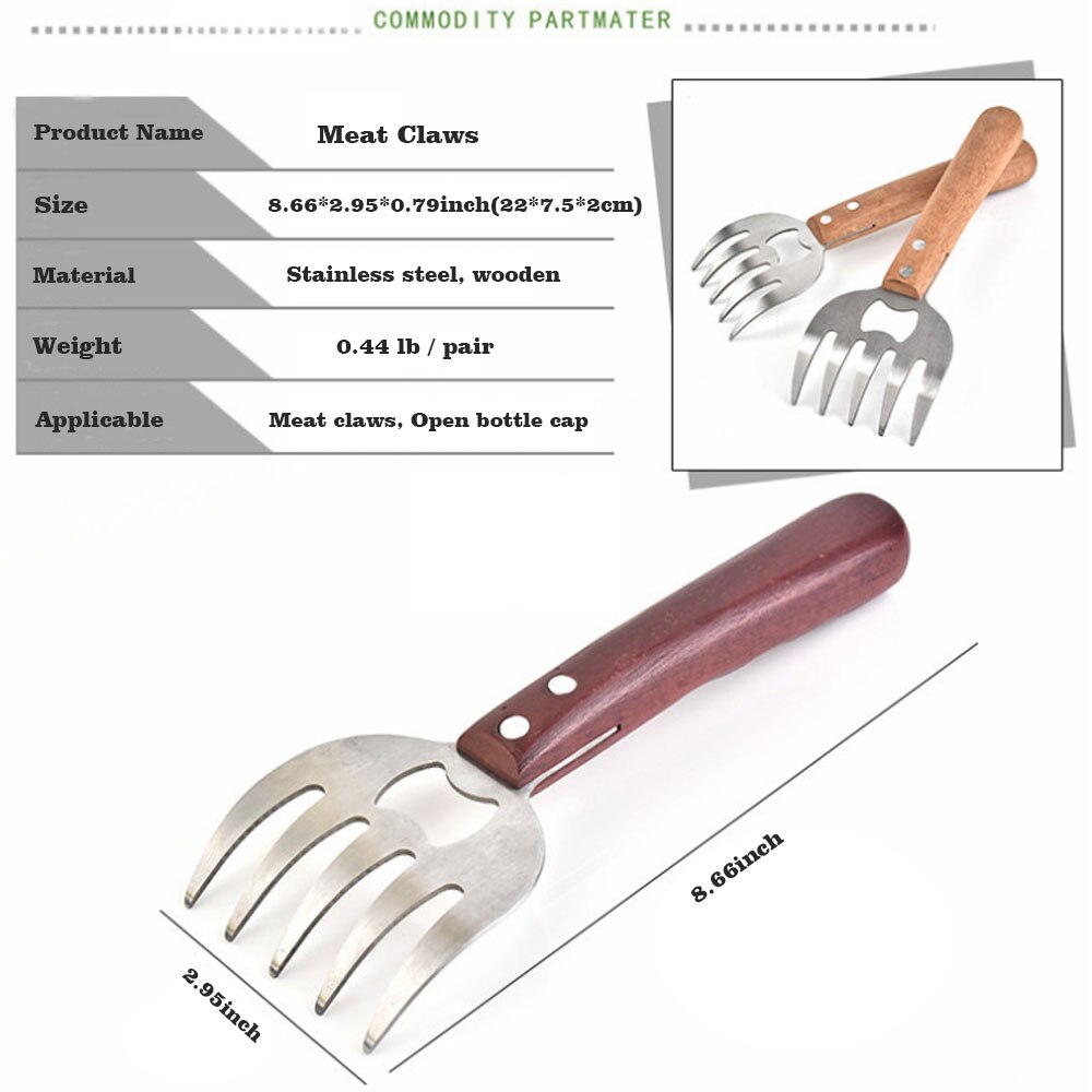 Fourchettes de levage de dinde, fourchette de poulet de volaille de griffes de viande, viande d'acier inoxydable
