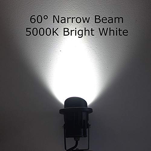 LED Outdoor Spotlight 9W, 120V AC, Replaces 75W Halogen, Metal Ground Stake, Daylight White, Outdoor Flag Light, Landscape ST468