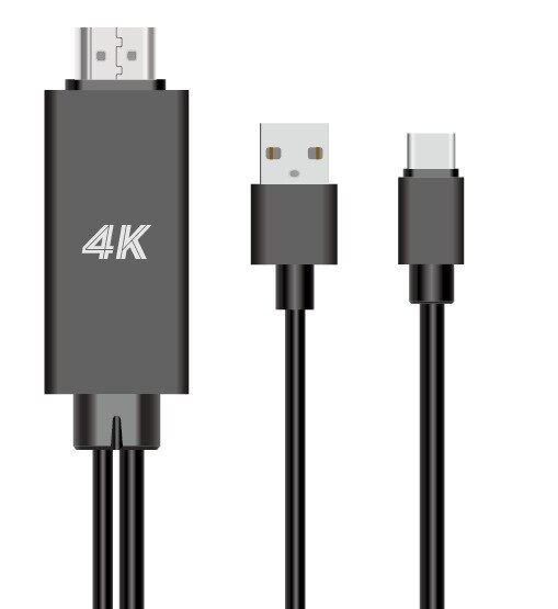 Ekran type-c do HDMI kabel synchronizacyjny USB-C do HDMI podłączenie telewizora z zasilaczem USB 4K 30Hz