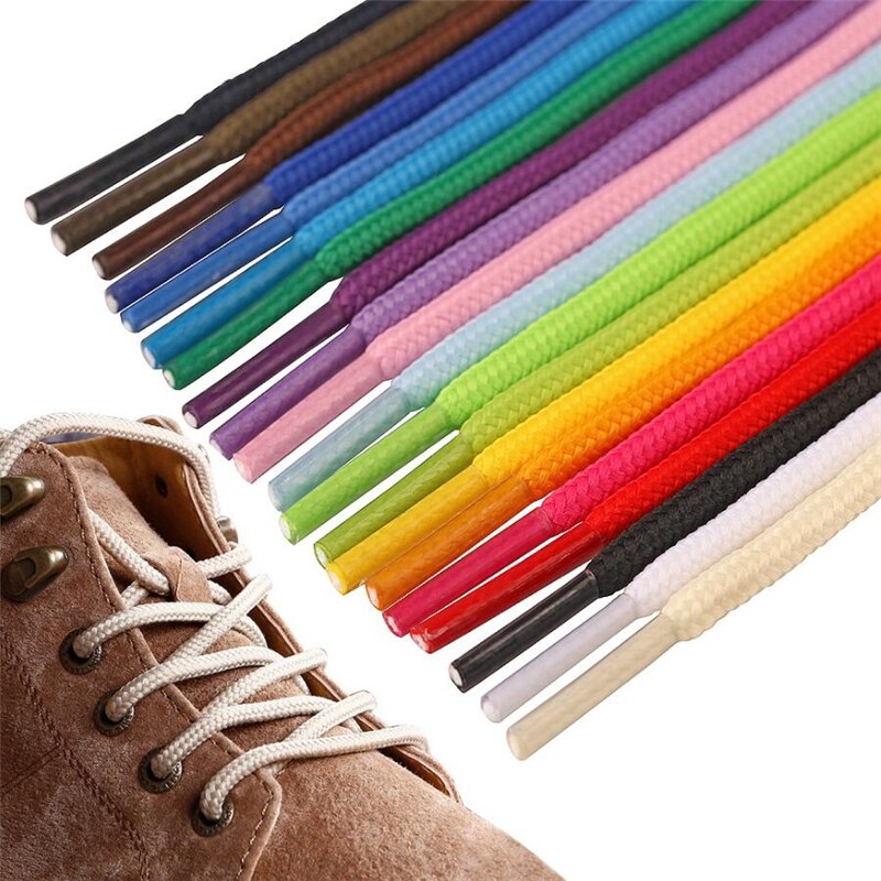 120cm lacets ronds Sneaker lacets de chaussures cordes lacets bottillons couleur unie botte de Sport dentelle chaussure athlétique ficelle 2 pièces/ensemble