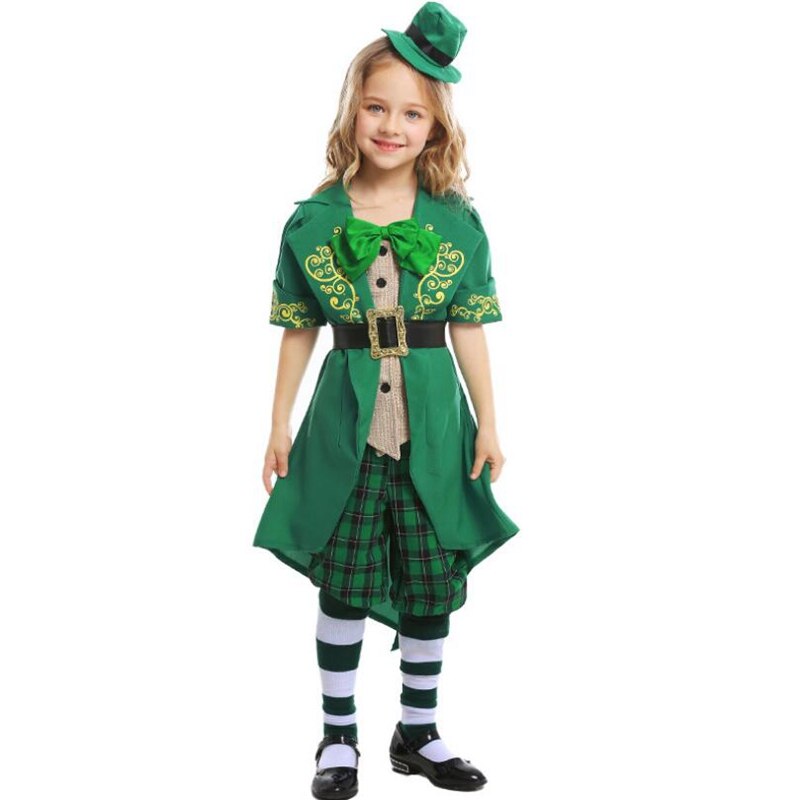 Volwassen Vrouwen Lucky Charms Kabouter Ierse Party Dress St Patrick Dag Kostuum Outfit met Hoed en Sokken