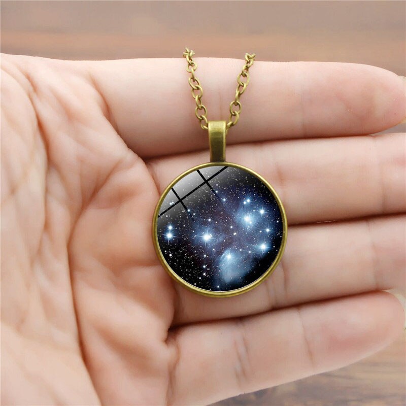 Handgemaakte Pleiaden Ster Cluster Hanger Universe Galaxy Ketting Ruimte Sieraden 3 Kleuren Vergulde Hanger Sieraden