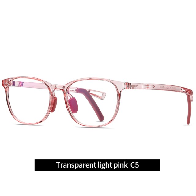 5111 Child Glasses Frame for Boys and Girls Kids Eyeglasses Frame Flexible Eyewear for Protection and Vision Correction: transparent pink