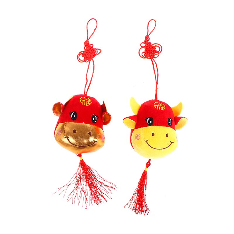 1PC nouvel an taureau en peluche jouet veau poupée vache en peluche pendentif avec ventouse pour enfants enfants
