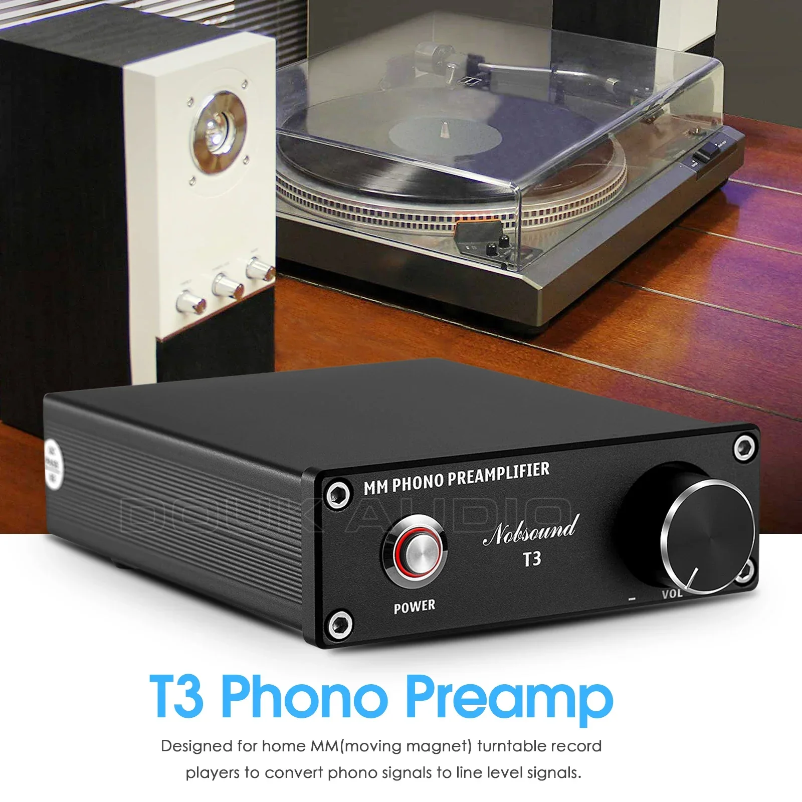 Douk Audio T3 HiFi MM Phono Stage Preamp RIAA giradischi preamplificatore amplificatore giradischi