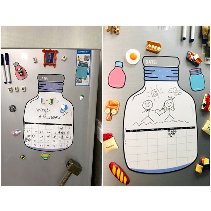 Soft Magnetic Whiteboard Magnet Erase Board Drawing Refrigerator Menu with Pens