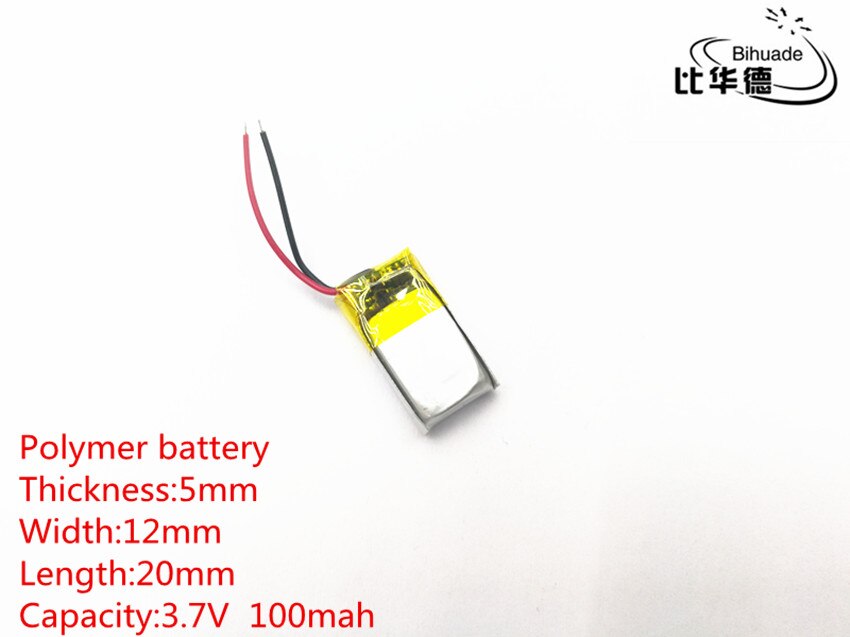 3.7V 100mAh 501220 Lithium Polymer LiPo Rechargeable Battery ion cells For Mp3 Mp4 Mp5 DIY PAD DVD E-book bluetooth headset