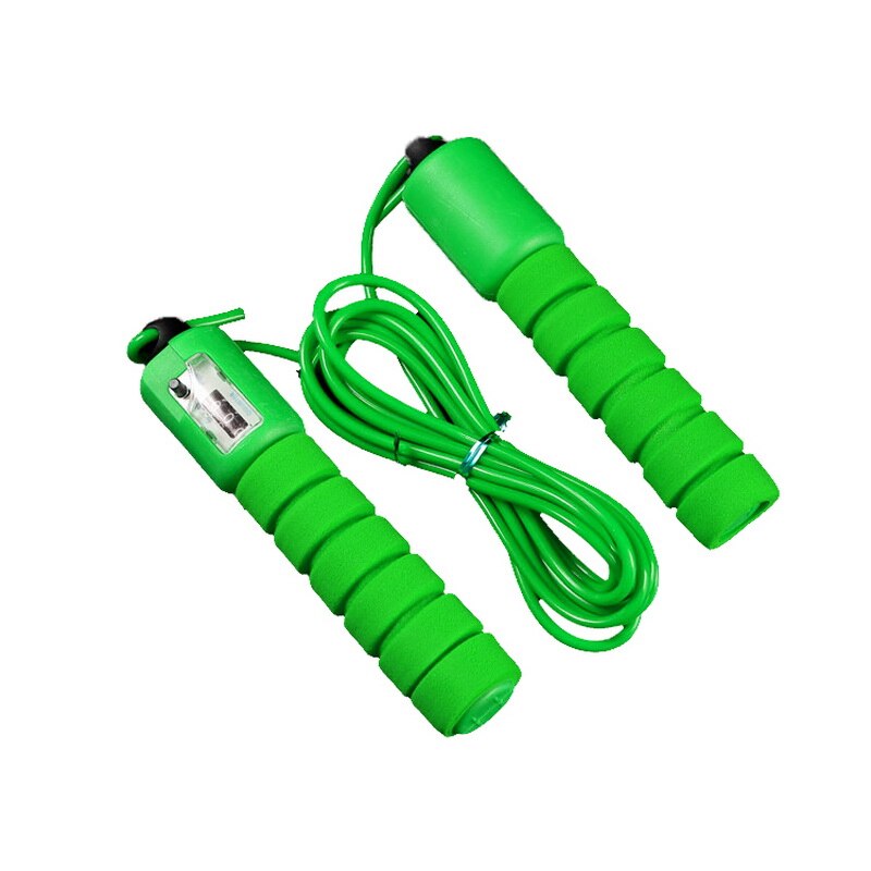 Professionele Volwassen Springtouwen Met Teller Sport Fitness Verstelbare Snelle Snelheid Tellen Sprong Overslaan Rope Skipping Draad Touwen: green