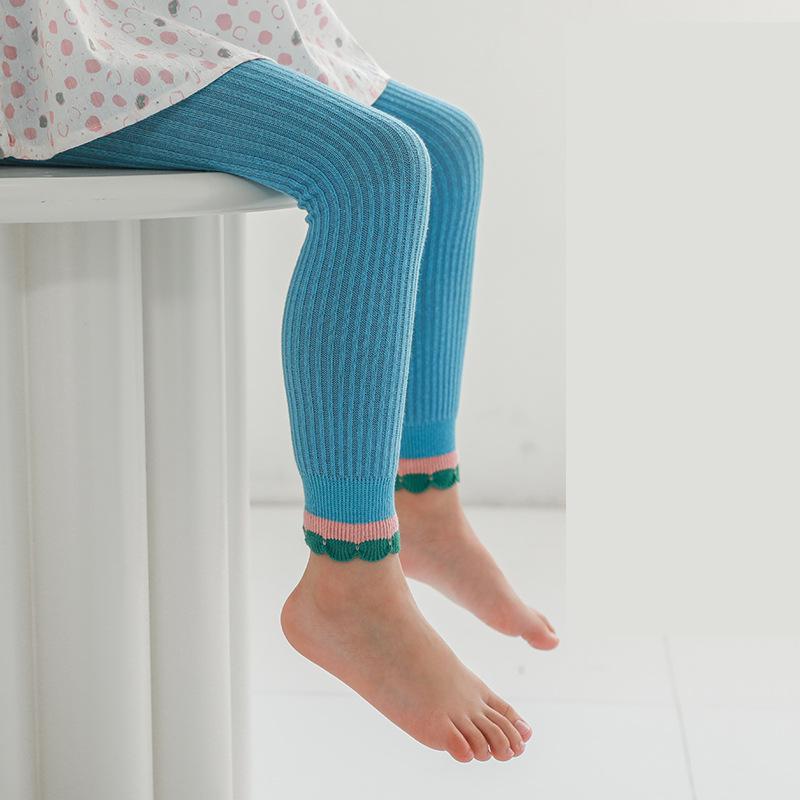 2022 Kids Baby Cute Candy Color Pants Girls Leggings Skinny elasticizzati primavera estate pantaloni Slim morbidi sottili pantaloni per bambini ritagliati