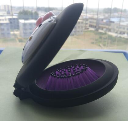 Licorne ou bonjour KT voyage brosse à cheveux peignes de Massage avec miroirs peignes de maquillage portables peignes de voyage style airbag peignes: KT purple