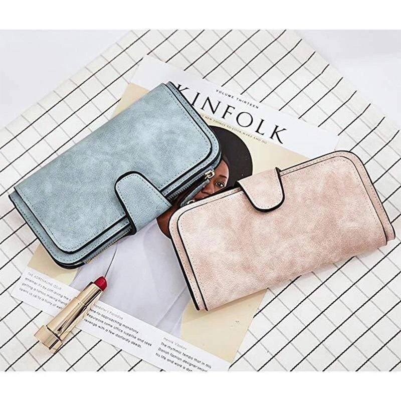 Portfel damski torebka o dużej pojemności długi tri-zginać multi-kieszeń damski wielofunkcyjny portfel robić przechowywania KQS8