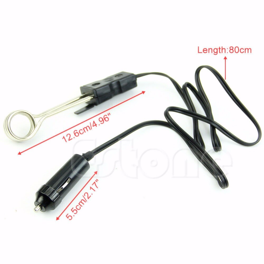 Safe Portable 12V Car Immersion Heater Auto Electric Tea Coffee Water Heater