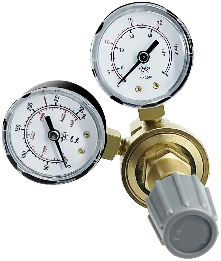 Argon CO2 Regulators Gauges Gas Welding Regulator CGA580 Mig Tig Weld 0-4500psi / 0-10bar