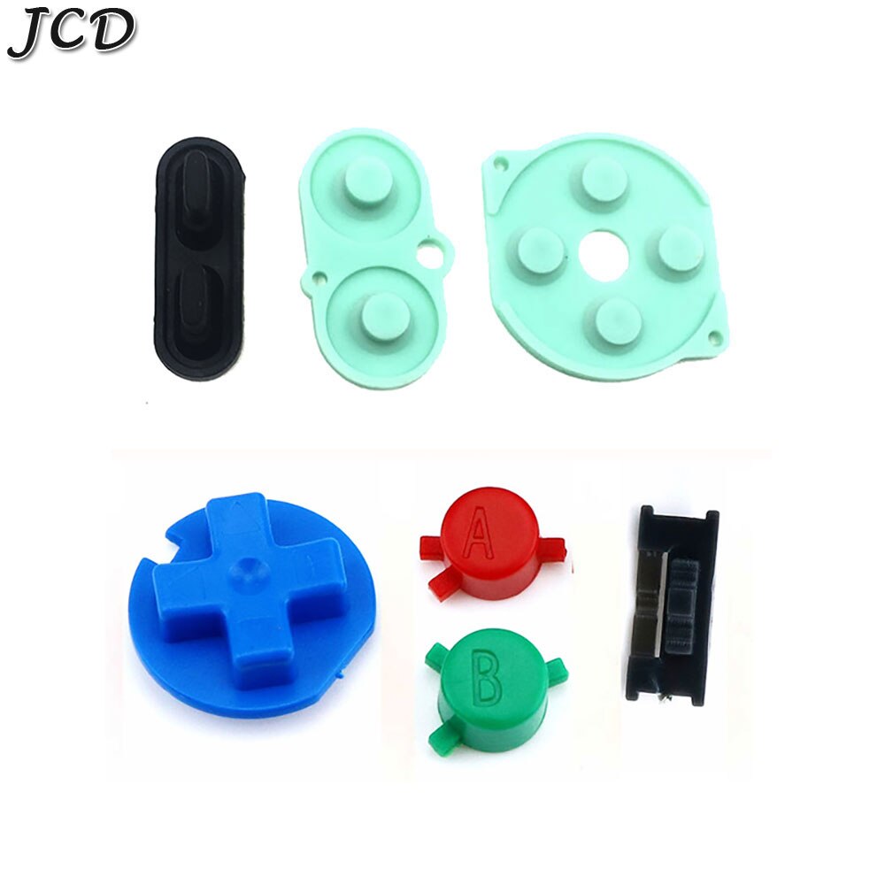 JCD-almohadilla de goma de silicona para Nintendo Game para chico de Color, botón conductor para GBC, botón de encendido y apagado, botones AB, almohadillas D: Colorful