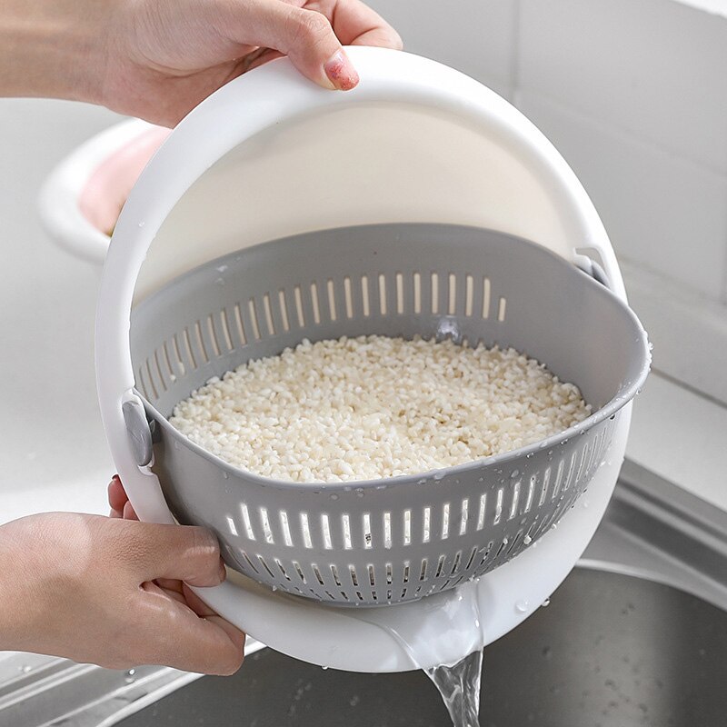Dobbelt afløb ris vask dåsekurv skål vask køkken sil nudler grøntsager frugt vask kurv til ris