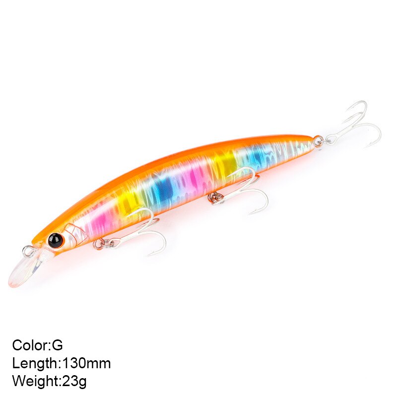 13cm 23g Fishing Lure Minnow Wobbler Lure Long Cast Deep Diving Floating Jerkbait Artificial Hard Bait Ocean Fishing Bass Bait: G