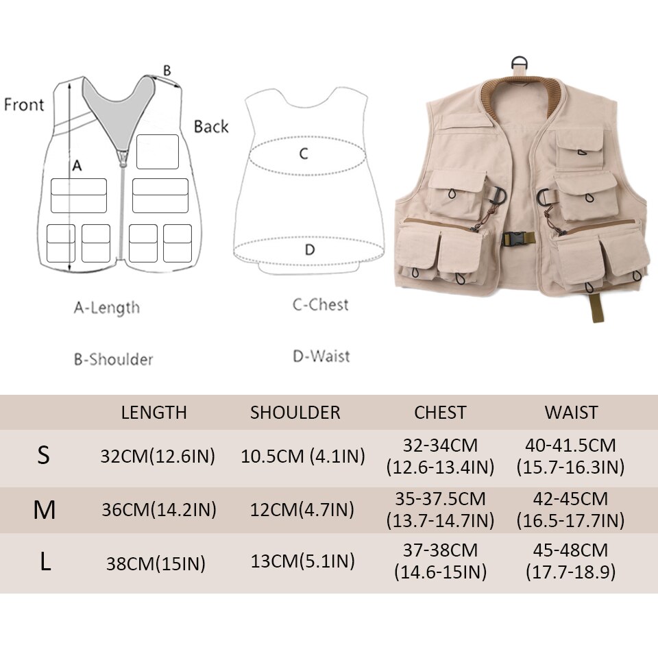 Maximumcatch barn flugväst utomhus flugfiske ungdomsväst pack 100%  bomull khaki jacka