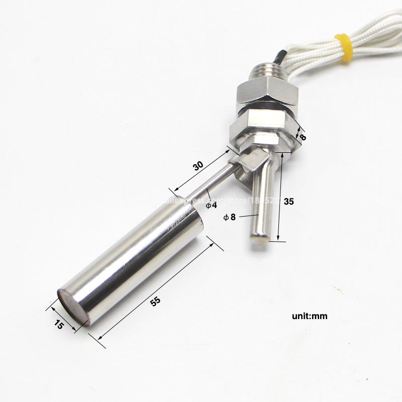 100V-220V M16 Side Mount Horizontal Water Level Sensor Liquid Stainless steel Float Switch ZSC15