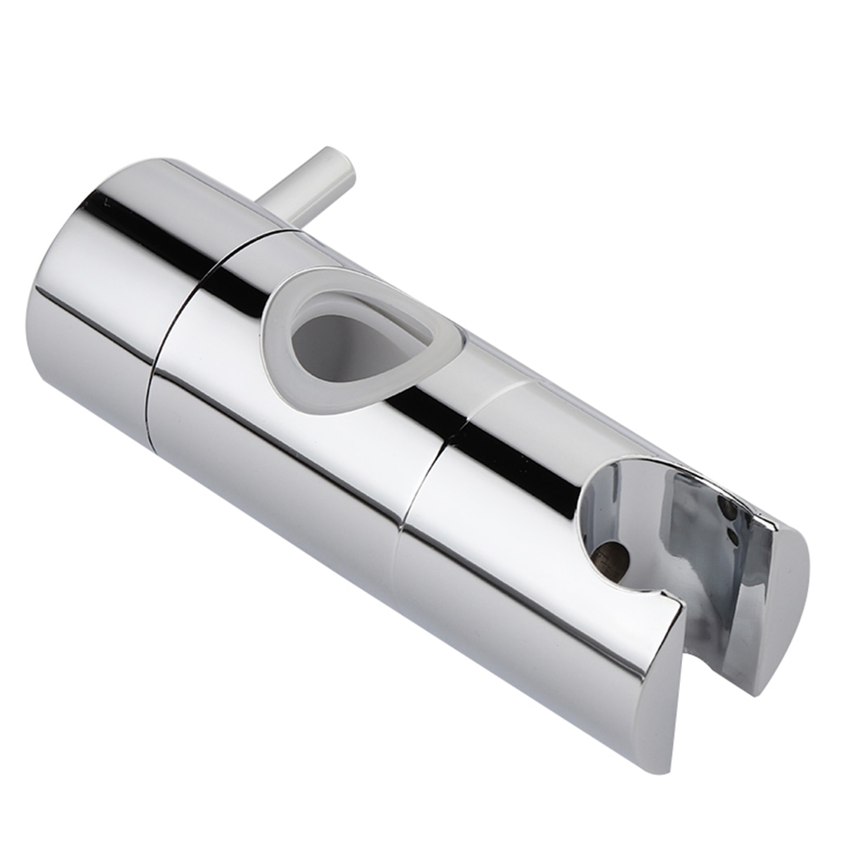 19mm Shower Holder Bracket Seat Install To Rail Tube Chrome Plated Shower Head Holder for Slide Bar Bathroom Replacement