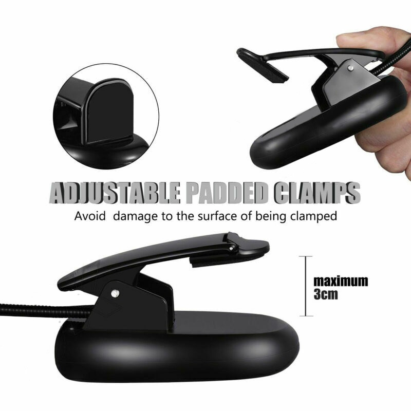 USB Double Pole LED Desk Lamp Mini Eye-care Table Lamp Dual Flexible Double Goosenecks Clip-on Arm Study&Music Desk Light