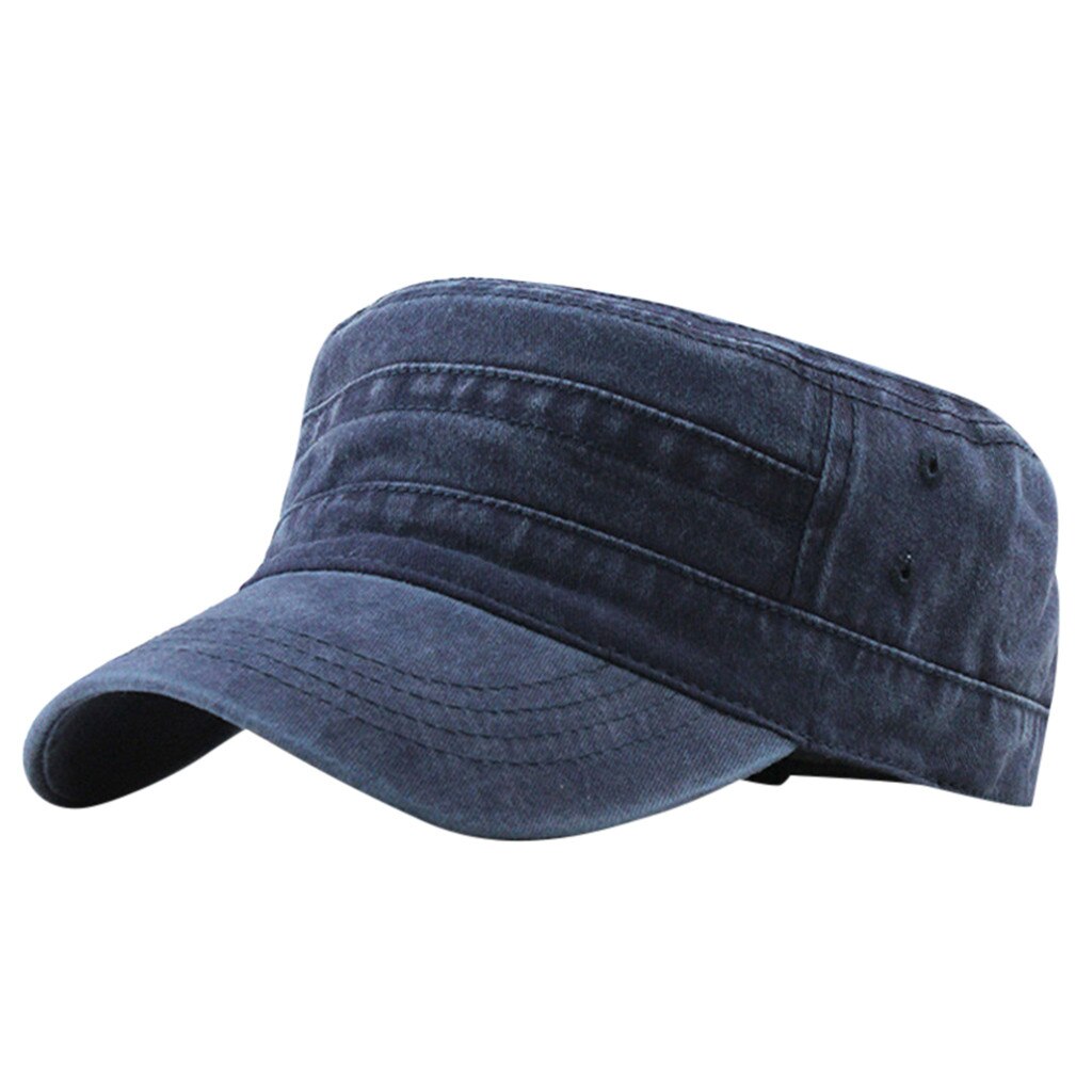 25#  unisex-sonnenschutz-freizeitmützen aus baumwolle, denim-soldatenmützen, schirmmützen, einfarbige flache kappen, verstellbare, taillierte vintage-kappen, sonnenschutz: C