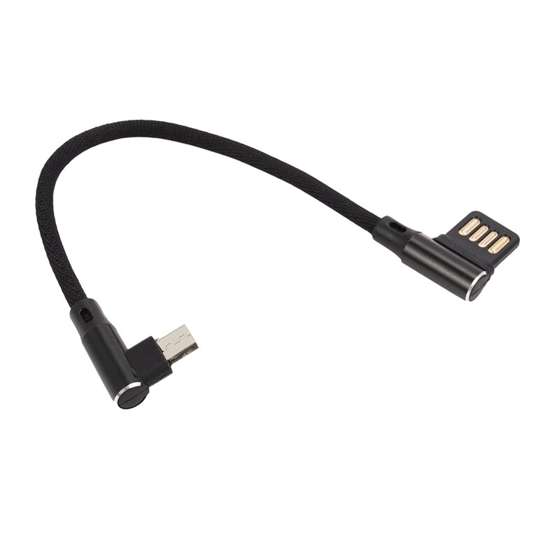 Cable de carga de datos para tableta y teléfono V8, Cable Micro Usb 2,0 de 15Cm, 5 pines, ángulo recto a ángulo derecho izquierdo de 90 grados, doble codo