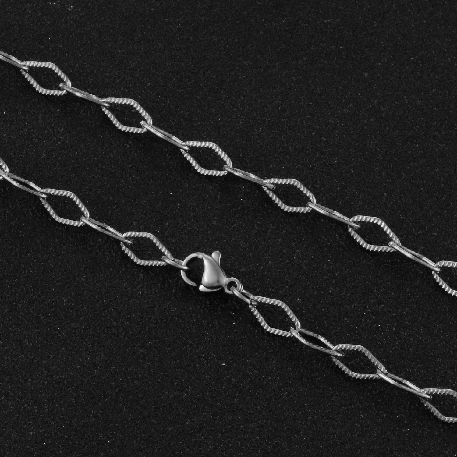 Stainless Steel Hip Hop Necklace Men And Women Jewelry: Silver / 60cm Length