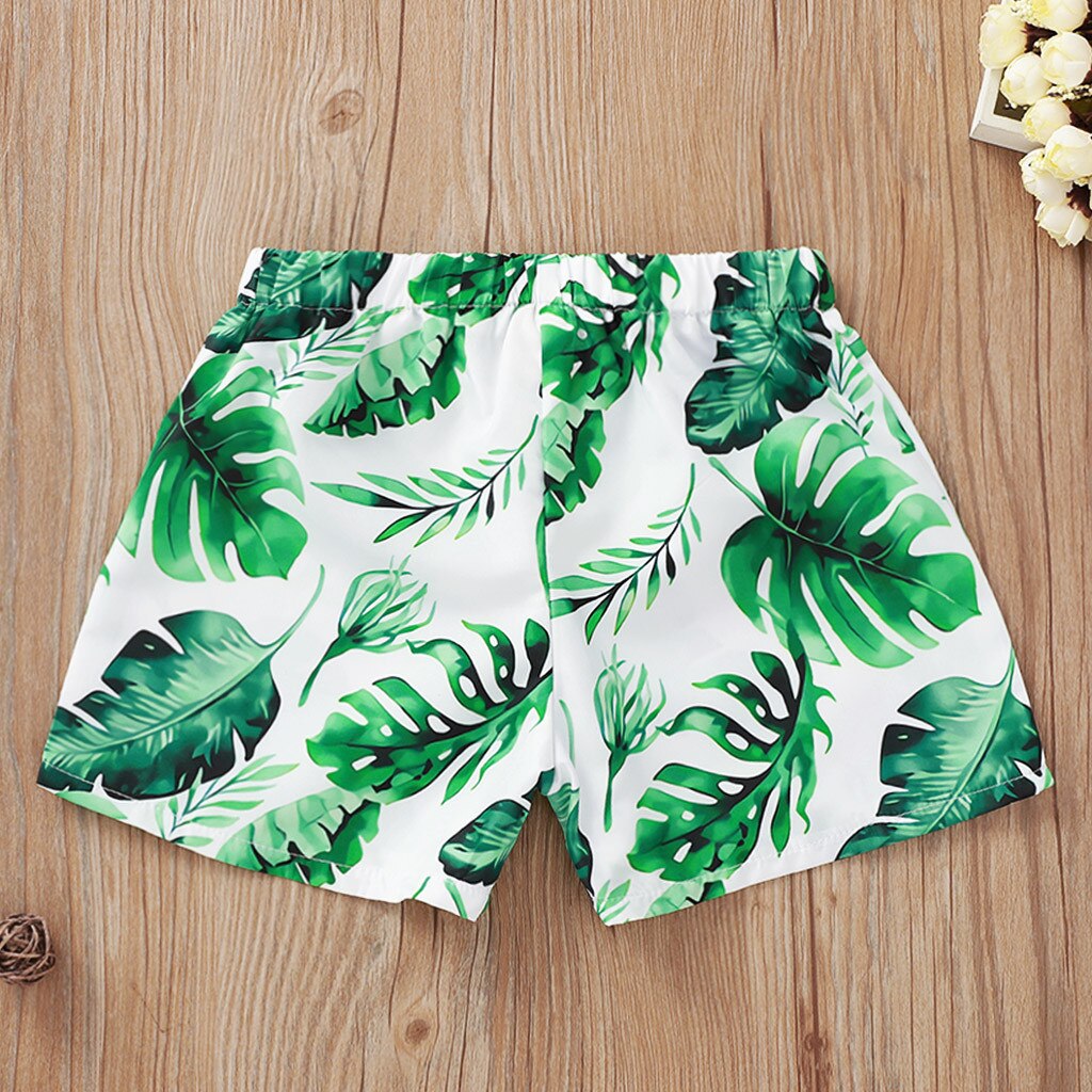 Zomer Baby Meisje Jongen Tropische Diepe Bos Print Leuke Casual Strand Broek Met Kinderen Ademend Shorts