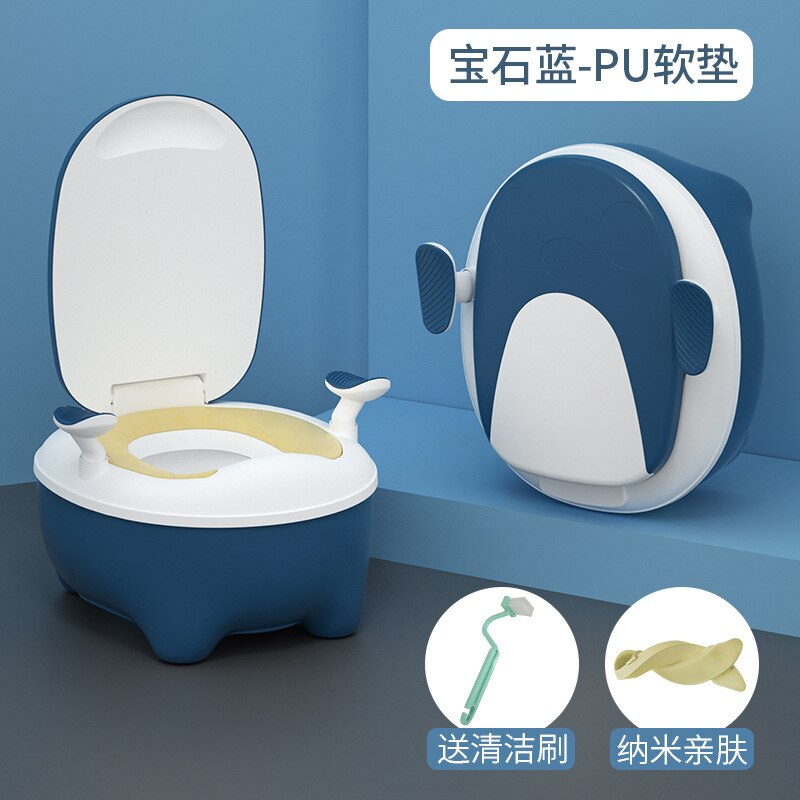 Urinoir pour bébé, grand pot amovible, pratique, facile à nettoyer, en PP , coloré, mignon, dessin animé, pour enfants: PU Blue