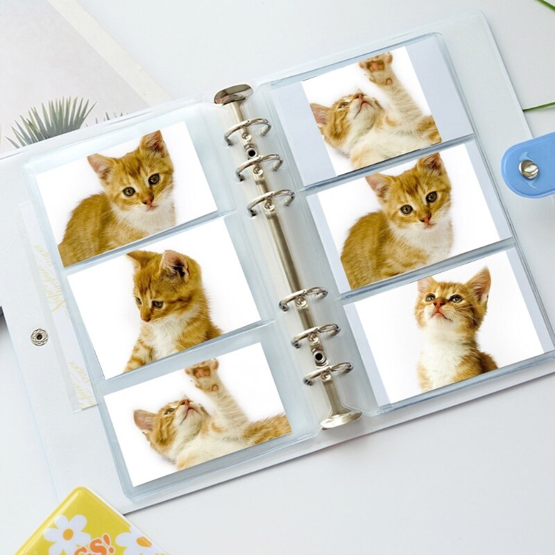 T84E Hollow Heart Shape Flower 3" Photo Album Portable Wedding Photo Memory Books Horizontal and Vertical Family Photo Scrapbook