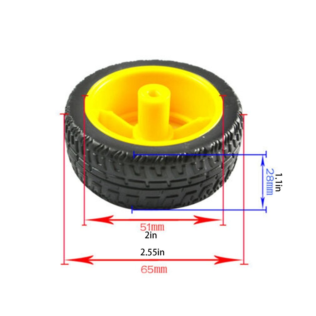 For Arduino TT Motor Tyre Dc 3-6v Transmission Motor Plastic Tire Wheel Transmission Case Smart Car Robot Kit