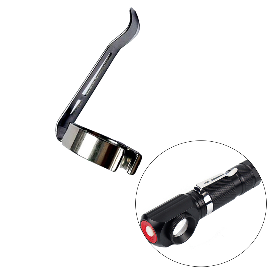 Abrazadera de acero inoxidable plateada para linterna, soporte de montaje para bolígrafo, diámetro del cuerpo de la linterna de 20mm a 24mm, accesorios de iluminación