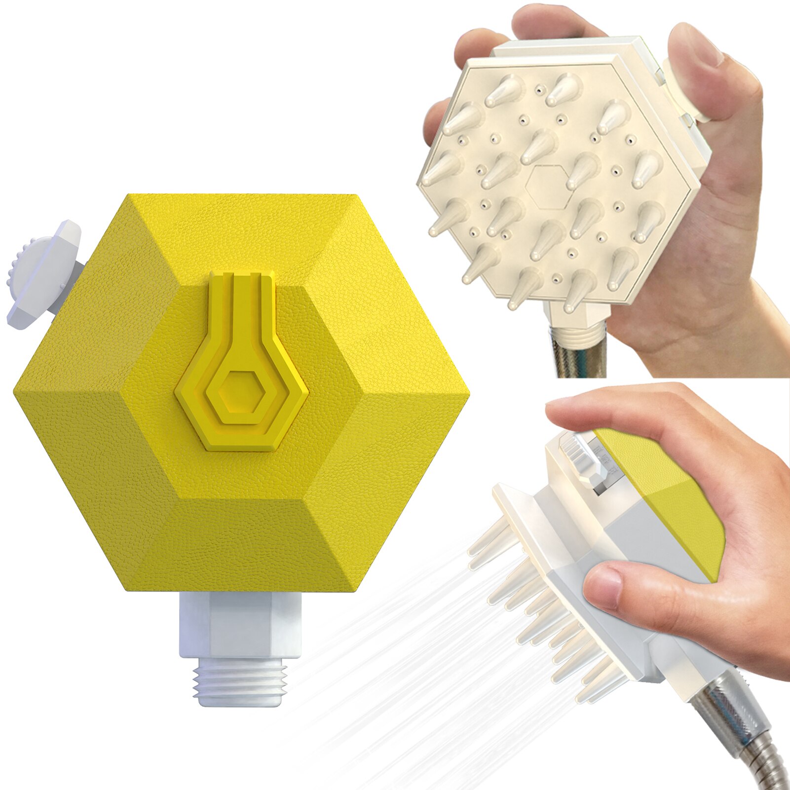 Pet Shower Sprayer Dog Shower Nozzle Handheld Dog Grooming Comb Sprayer Brush Hose Attachment Dog Bathing Tool: A