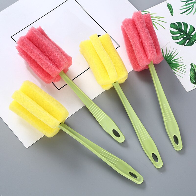 Bouteilles de lait éponge brosse tasse longue poignée verre à vin café thé amovible bouteille d'eau nettoyant plat cuisine nettoyage brosse outil