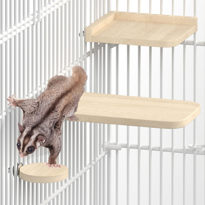 Chinchilla Houten Platform Set Chinchilla Kooi Platform Kleine Dieren Kooi Accessoires voor Eekhoorn Gerbil Suiker Zweefvliegtuig Hamsters