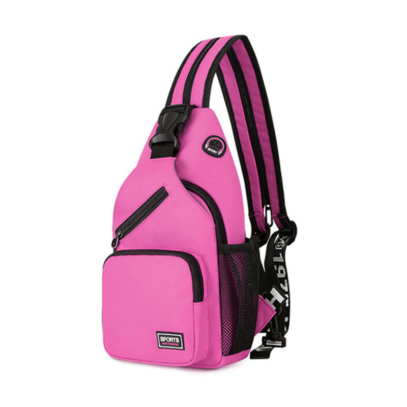 Polarshe Travel Heren Borstschoudertas Met Oortelefoongat Sportborsttas Crossbody Mini Dames Heuptas Multifunctionele rugzak: Paars