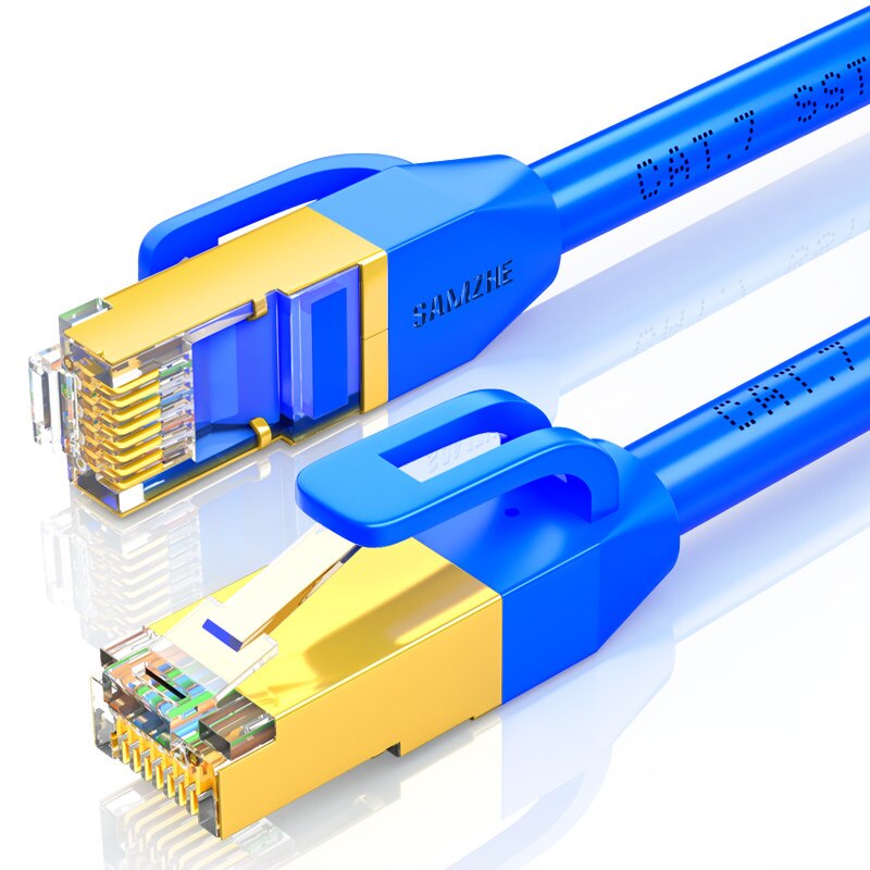 Katze 7 Ethernet Kabel Runde Lan Kabel SFTP RJ45 Netzwerk Kabel für Kompatibel Patchkabel für Computer Router Laptop Netzwerk kabel: Blue / 8M