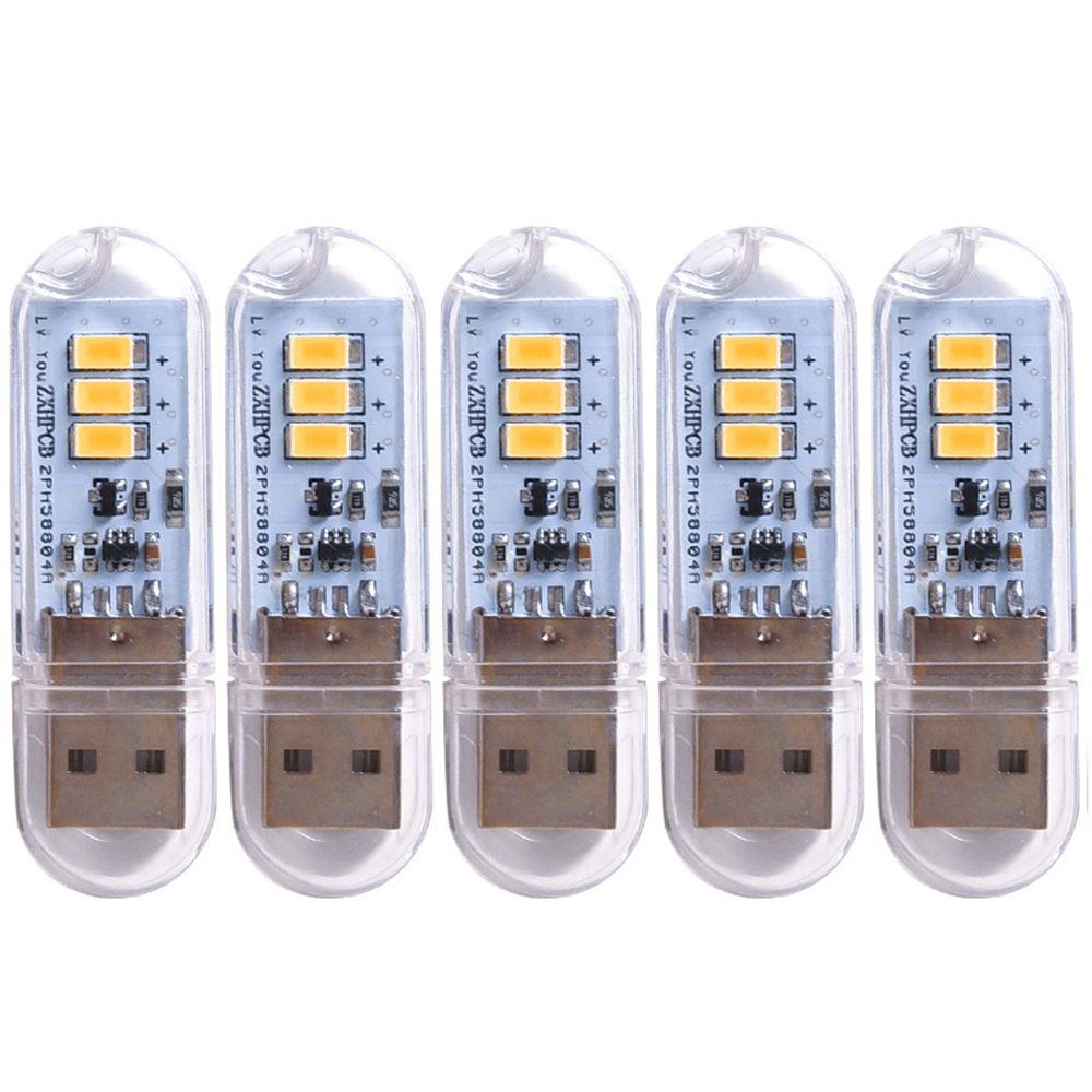 5pcs Portable USB Strip Light Mini Led Night Lights USB Plug Book Lamp Room Emergency Lighting for Power Bank Computer: Orange