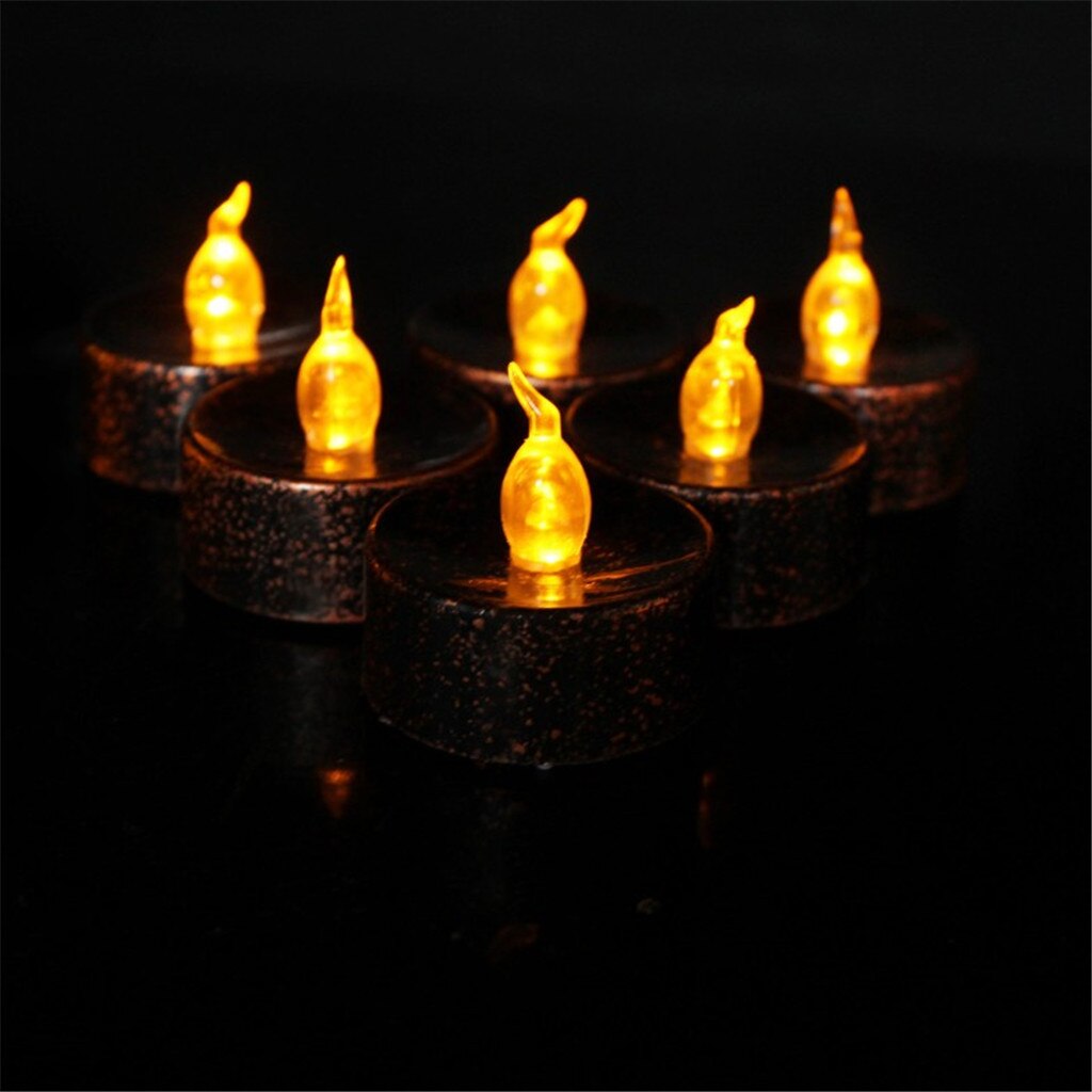 Black LED Candle Flickering Flameless Tea Light Candles Wedding