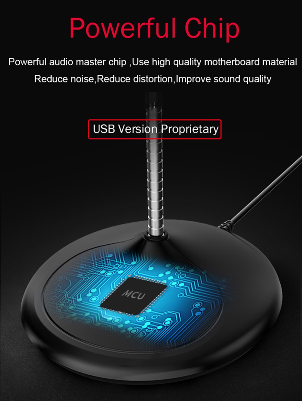 Microphone for Computer 360 ° Freely Adjust Microphone Gaming Chat Microphone USB Desktop PC Laptop Voice Studio