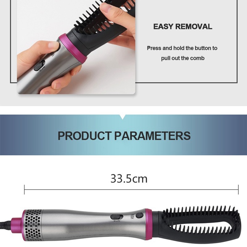 One Step Hair Dryer and Volumizer, 5 IN 1 Hair Straightener Curler Comb Electric Blow Dryer With Comb Roller Styler