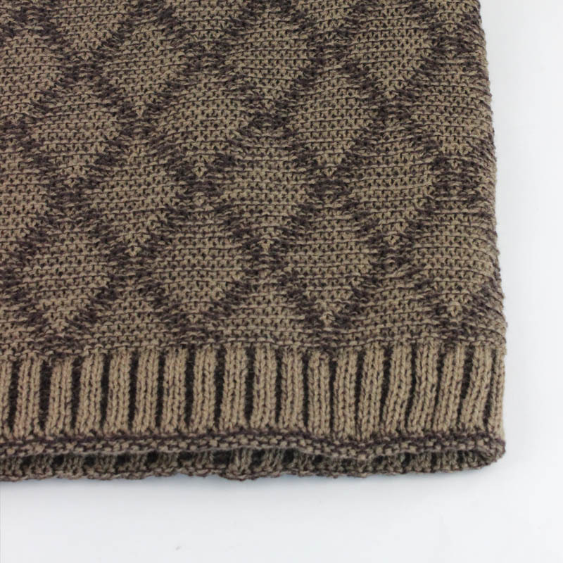 nouvelle de luxe tricot Beanie chapeau écharpe hommes hiver Plaid Plus velours écharpe épaissir couverture Cap écharpes Ski Bone