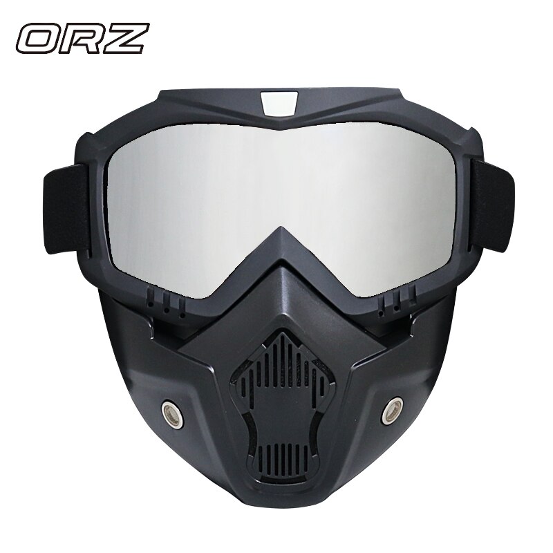 Professionele open helm bril afneembare motorfiets bril en mond filter trial retro motorhelm 3/4 half helm: a4