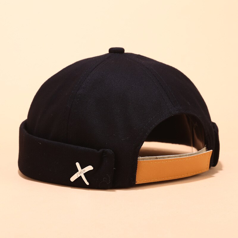 Gorra de Skullcap con letras bordadas para hombres y mujeres, gorra Casual de marinero mecánico sin mangas, Color sólido, Gorro de Invierno para Mujer, gorra de primavera: 3