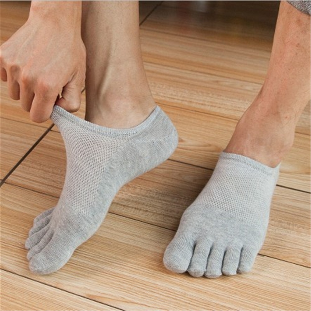 Fem/to-finger tå sokker herre åndbar bomuld skridsikre sokker anti-skrid calcetines no show korte usynlige sokker