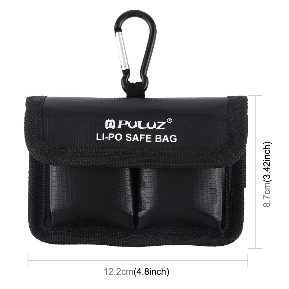 Lithium Battery Explosion-proof Safety Protection Storage Bag with Carabiner for Camera Battery