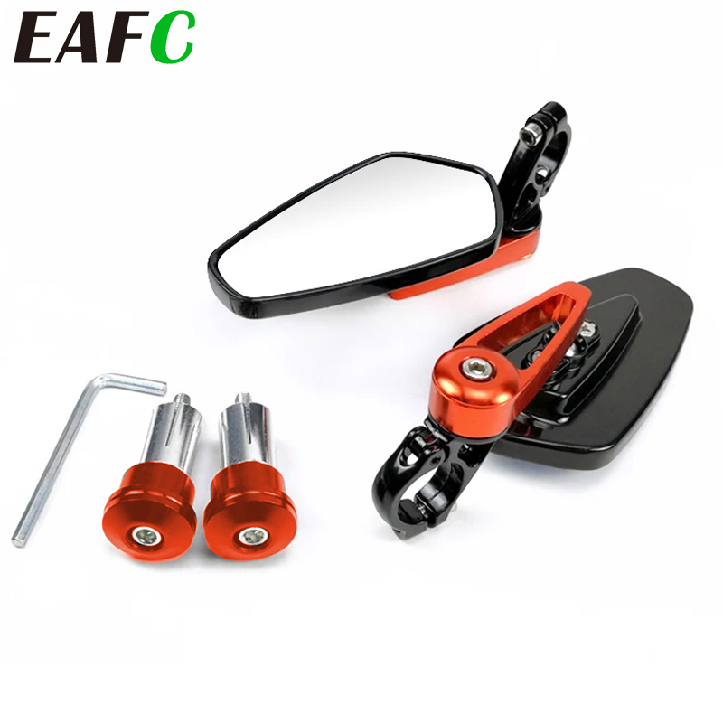 EAFC Universal- Motorrad 22mm Bar Ende Seite Rückspiegel 2 Stücke Aluminium 7/8 "Motorrad Fahrrad Lenker Rückspiegel
