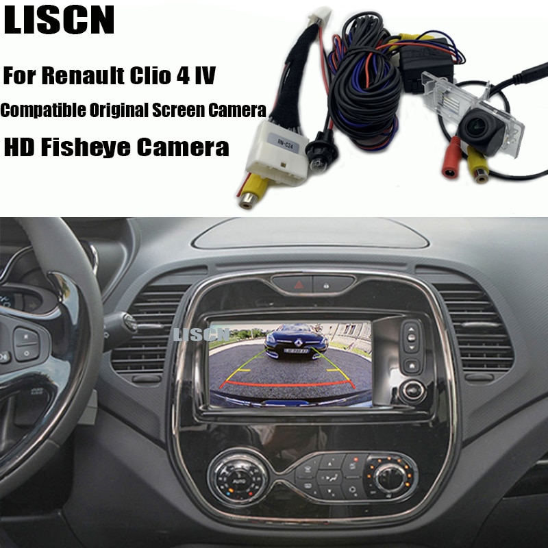 Caméra de sauvegarde pour Renault Clio 4, adaptateur d'écran OEM, caméra de recul et licence, pour Renault Clio 4, , , , , ,